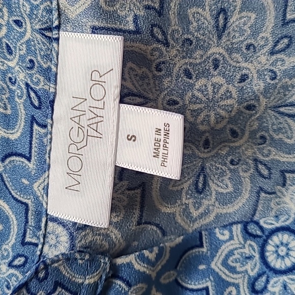 Morgan Taylor women's small 100% polyester short sleeve blouse NWT - Picture 4 of 9